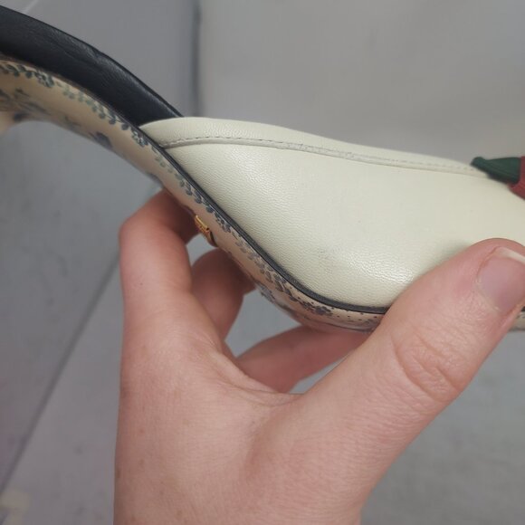 Gucci Sackville White Web Bow Heel Mule Shoe - Picture 11 of 13